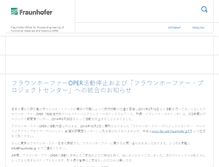 Tablet Screenshot of oper.fraunhofer.jp